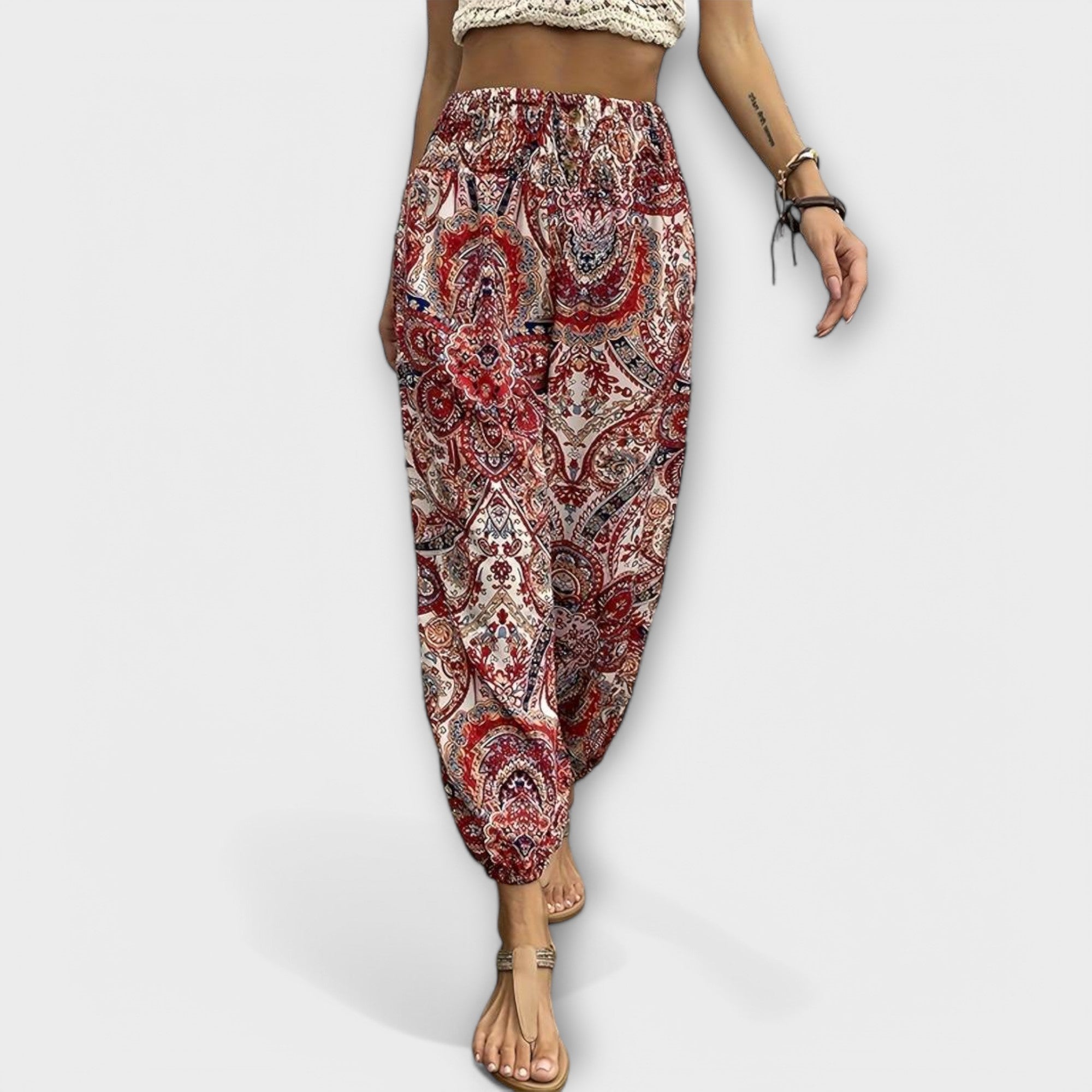 Amelia | Trousers With Ethnographic Folklore Pattern