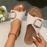 Women’s Sandals – Open Toe – Cushioned Contoured Footbed – Adjustable Buckle Strap