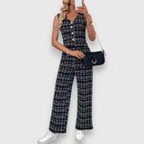 Alexandra | V-Neck Two-Piece Hypercontemporary Check Set