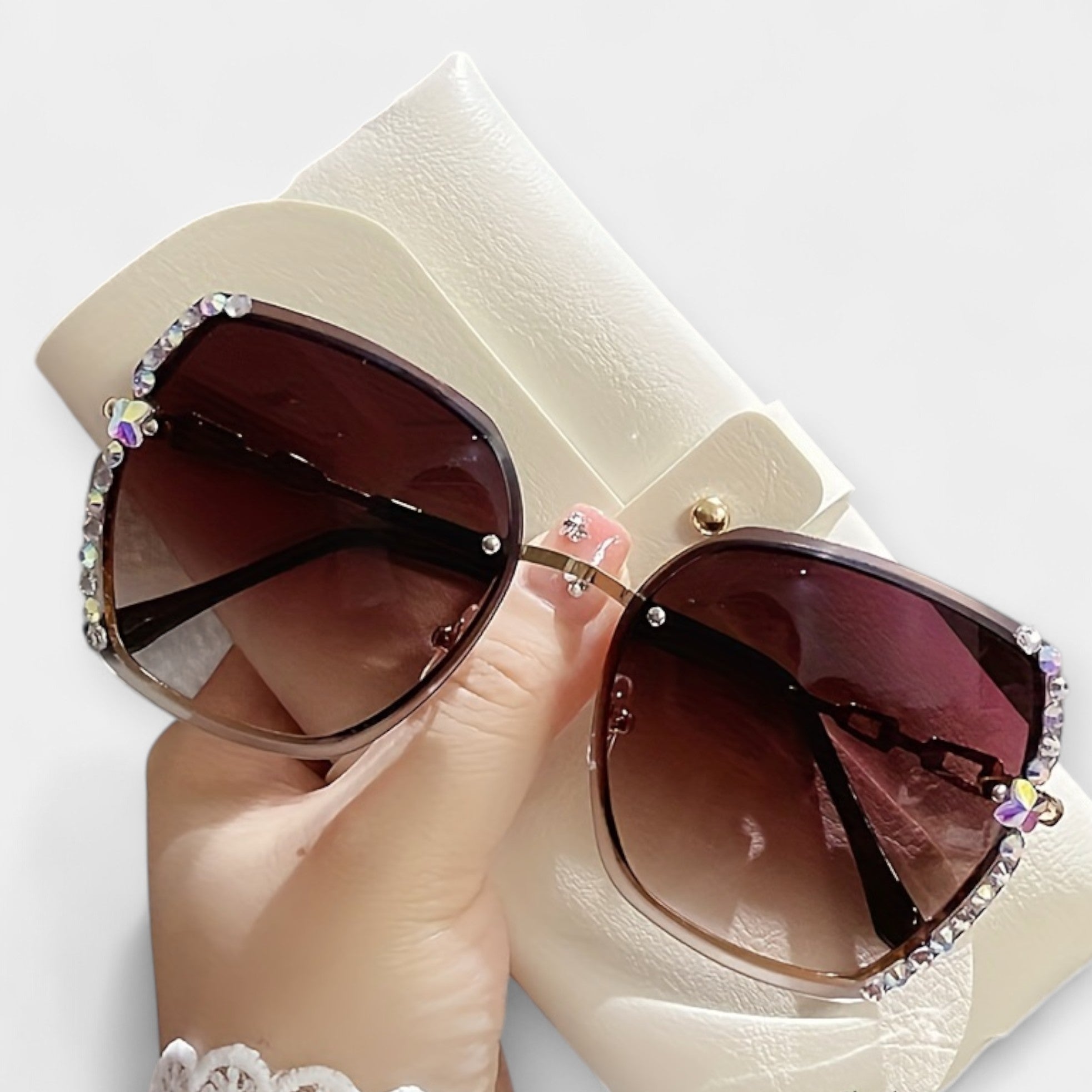 Metallic Frame Gradient Glasses Exclusive Pink Purple Tint