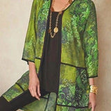 Women’s Tunic Blouse – Relaxed Fit – Sheer Breathable Fabric – 3/4 Sleeve – Printed Pattern