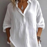 Women’s Button-Down Blouse – Relaxed Fit – Long Sleeve – Soft Texture