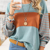 Women’s Blouse – Oversized Fit – Long Sleeve – Crew Neck – Breathable Blend – Casual Style