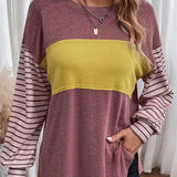 Women’s Blouse – Oversized Fit – Long Sleeve – Crew Neck – Breathable Blend – Casual Style