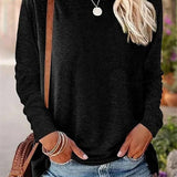 Women’s Blouse – Soft Knit – Relaxed Fit – Long Sleeve – Crew Neck Casual Wear
