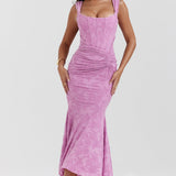 Isabella | Delicate Embroidered Evening Midi Dress