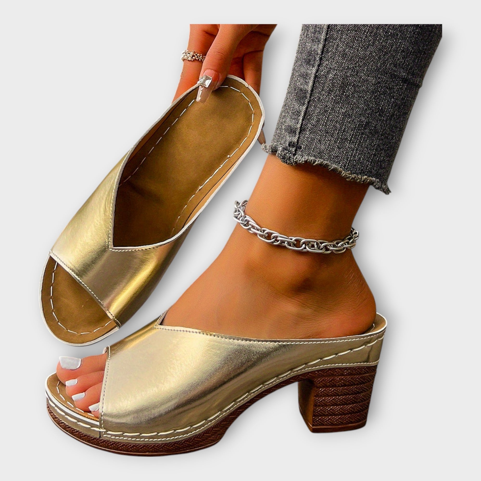 Jordan | All-Day Comfort Chunky-Heel Open-Back Sandals