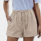 Finley | Magnificently Luxuriant Satin Belted Shorts