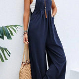 Women's Casual Loose Fit Jumpsuit – Sleeveless, Wide-Leg, Lightweight