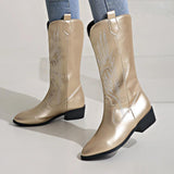 Evie | PU Leather Cowboy Boots with Comfortable Lining