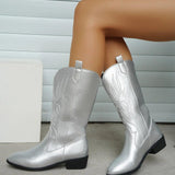 Evie | PU Leather Cowboy Boots with Comfortable Lining