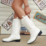 Evie | PU Leather Cowboy Boots with Comfortable Lining