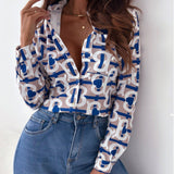 Nina | Elegant Women's Blouse with Satin Print