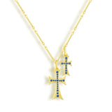 Double Cross Necklace Sterling Silver Elite Collection