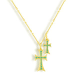 Double Cross Necklace Sterling Silver Elite Collection