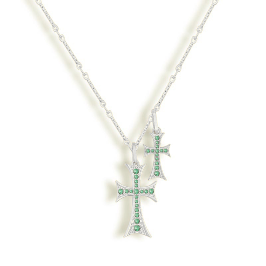 Double Cross Necklace Sterling Silver Elite Collection
