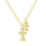 Double Cross Necklace Sterling Silver Elite Collection