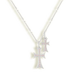 Double Cross Necklace Sterling Silver Elite Collection