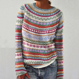 Phoebe | Knitted Sweater With Long Sleeves and Print