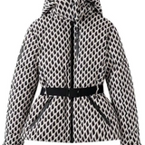 Women’s Ski Jacket – Quilted Puffer – Waterproof – Belted Waist – Hood