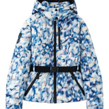 Women’s Ski Jacket – Quilted Puffer – Waterproof – Belted Waist – Hood