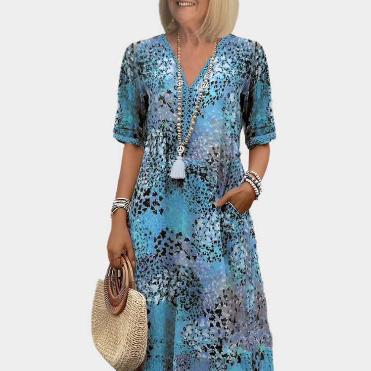 Isabella-Rosemary | Airy Summer Dress With V-Neckline