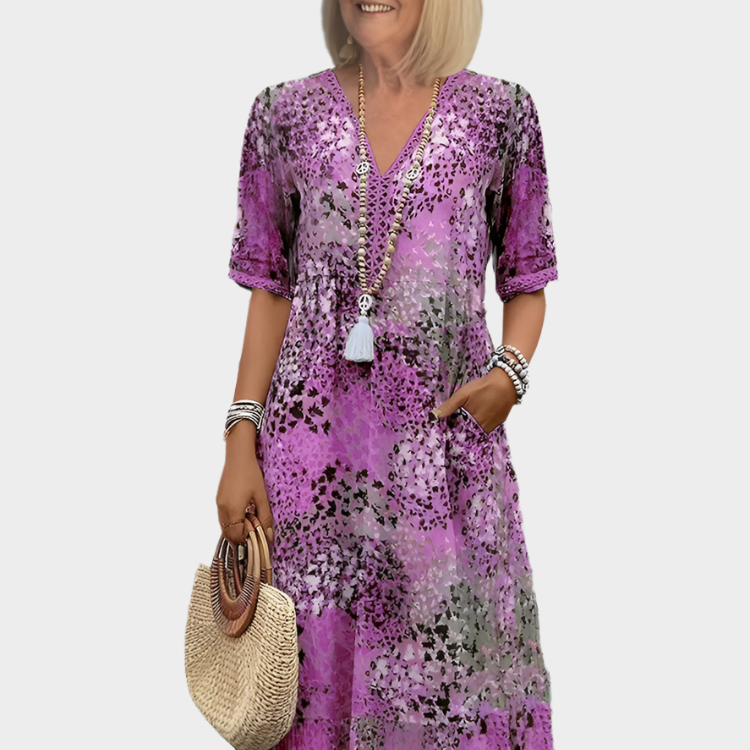 Isabella-Rosemary | Airy Summer Dress With V-Neckline