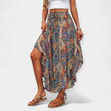 Catherine-Elizabeth | Floral High-Waisted Midi Skirt Luxe