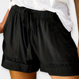 Finley | Magnificently Luxuriant Satin Belted Shorts