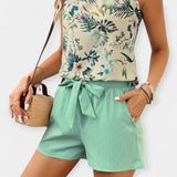 Alex | Tropical Halter Neck Top Set