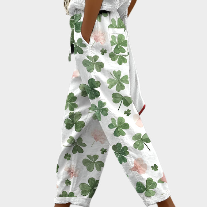Rowan | Lightweight Floral Print Comfortable Trousers