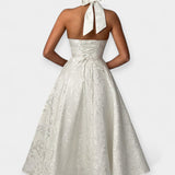 Amelia | Open-Back Rhinestone-Embellished Corset Midi Dress