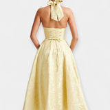 Amelia | Open-Back Rhinestone-Embellished Corset Midi Dress