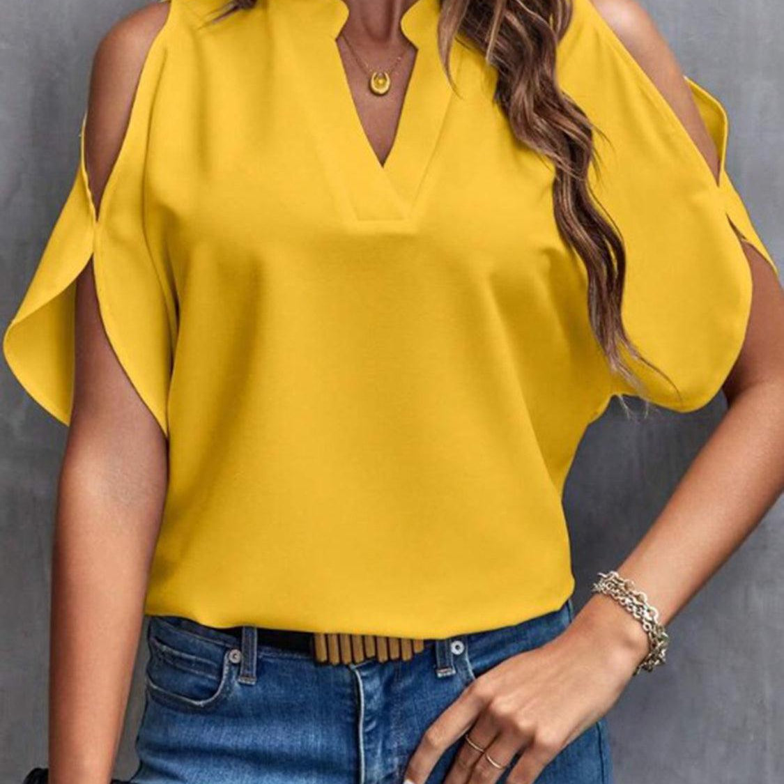 Elegant Off-Shoulder Blouse for Women with Half Sleeves