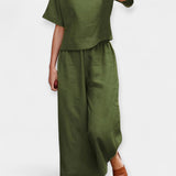 Alexandra Windsor | Airy Comfortable Linen Trousers Top