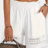 Morgan | Magnificently Embroidered Lace Trim Shorts