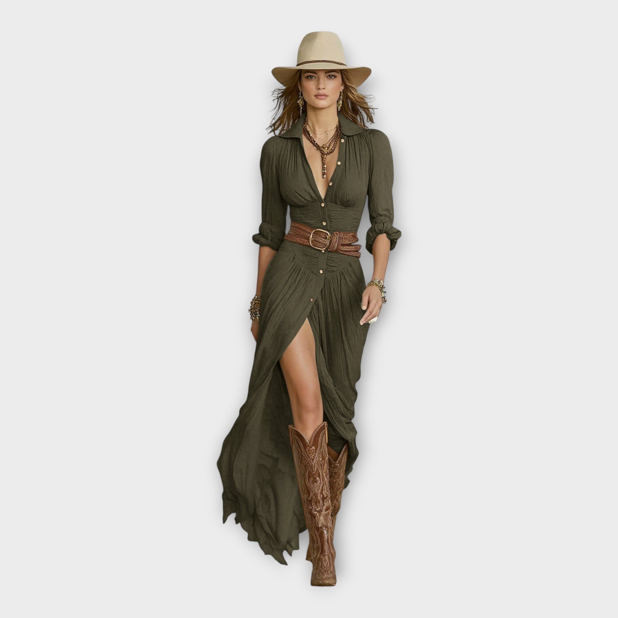 Alexandra | Glamorous Bohemian Long Dress Ensemble