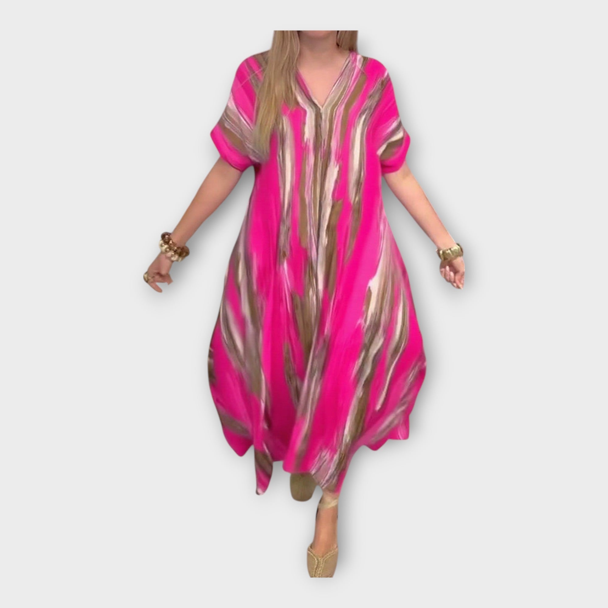 Alex | Luxuriant Exquisitely Kaftanic V-Neck Sleeved