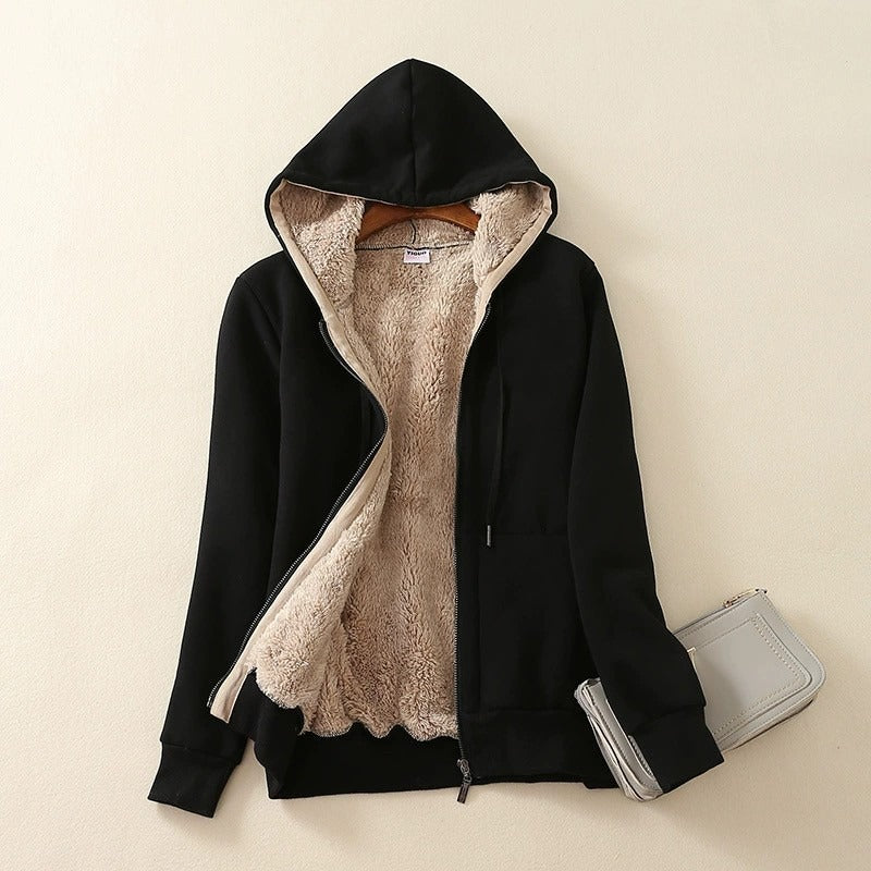 Zoya | Hooded Jacket – Sherpa Lined