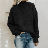 Women's Sweater – Oversized Fit – Wool Blend – Cable Knit – Drop Shoulder Comfort