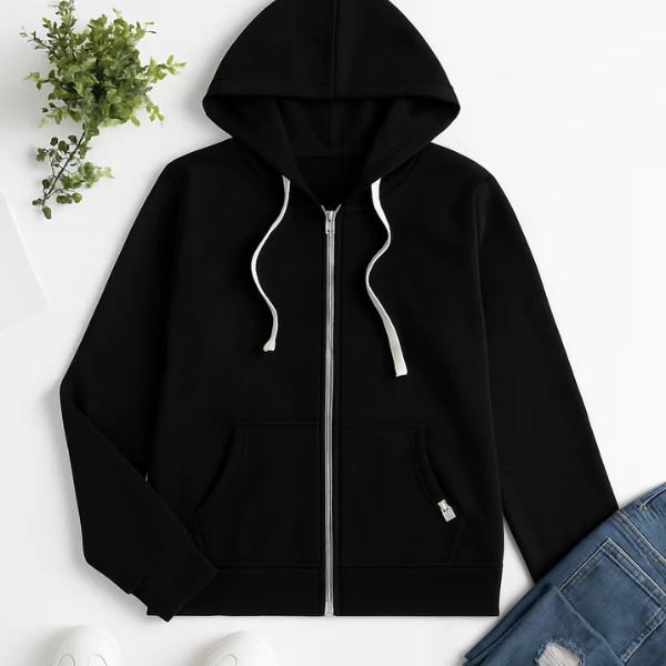 Edith | Zip-Up Hoodie – Drawstring Hood