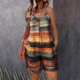 Women’s Romper – Sleeveless – Loose Fit – Wide Leg – Cotton – Casual Wear