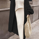 Women’s Cardigan – Chunky Wool Knit – Oversized Fit – Long Open Front Layering Piece