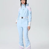 Women’s Ski Suit – Tailored Fit – One-Piece Hooded – Belted Waist – Zip Pockets