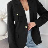 Women's Blazer – Tailored Fit – Wool Blend – Double Breasted – Notch Lapel – Long Sleeve