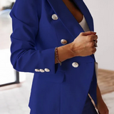 Women’s Suit Set – Tailored Double-Breasted Blazer – Slim Fit High Waist Trousers