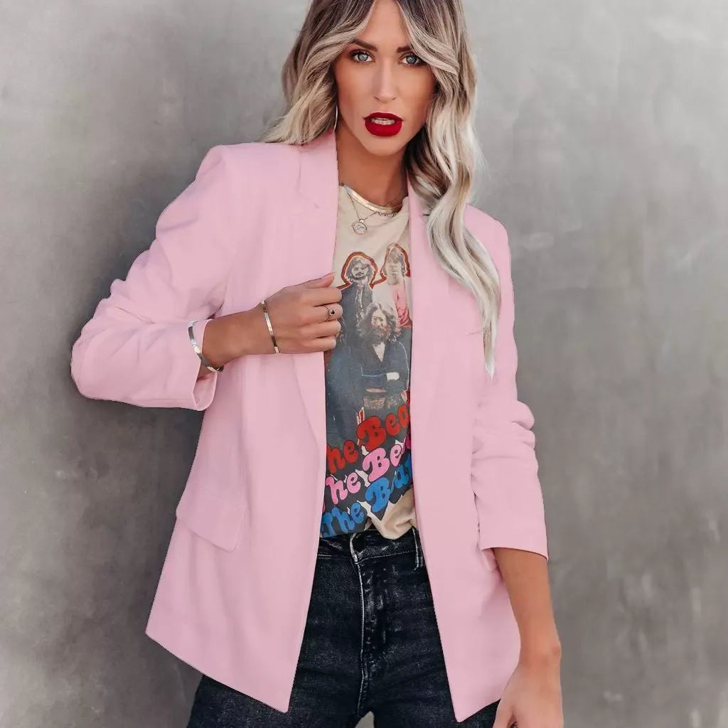 Women’s Blazer – Slim Fit – Notch Lapel – Single Button – Structured Woven Design