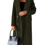 Women’s Trench Coat – Tailored Fit – Wool Blend – Double-Breasted – Knee Length