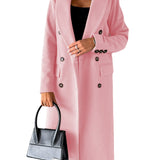 Women’s Trench Coat – Tailored Fit – Wool Blend – Double-Breasted – Knee Length