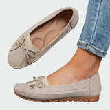 Alexandria | Beige Orthopaedic Leather Moccasins UK